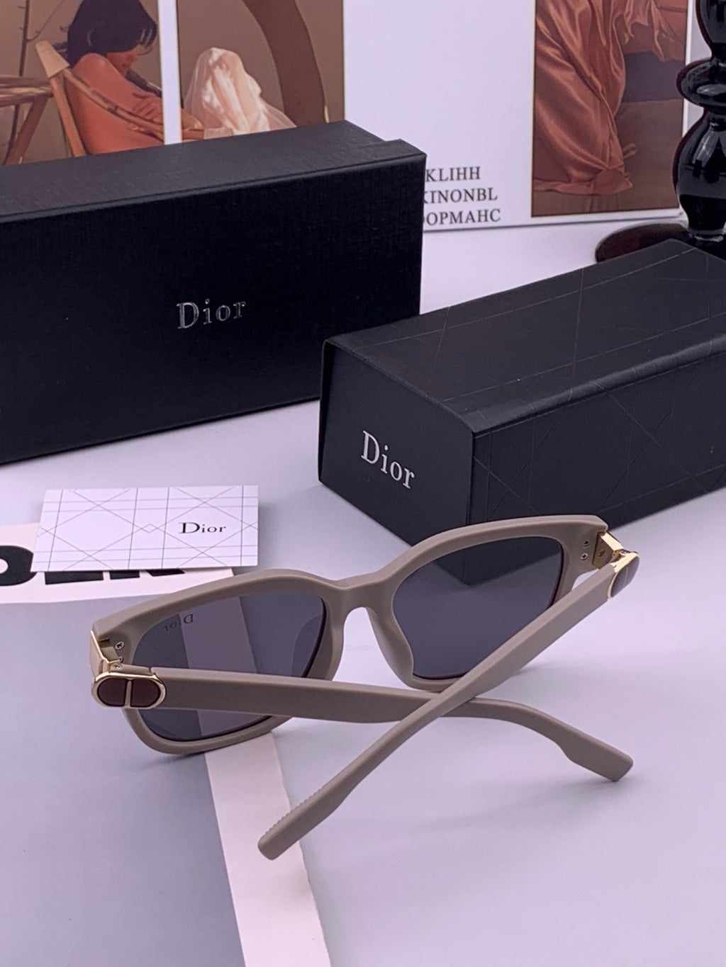 Dior CD1113 Polarized Square Blue Lens Sunglasses for Women - detail image 8