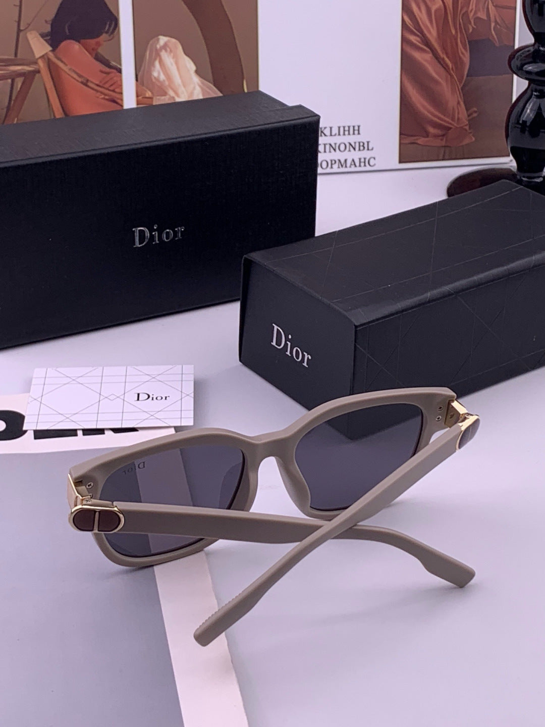 Dior CD1113 Polarized Square Blue Lens Sunglasses for Women - detail image 8