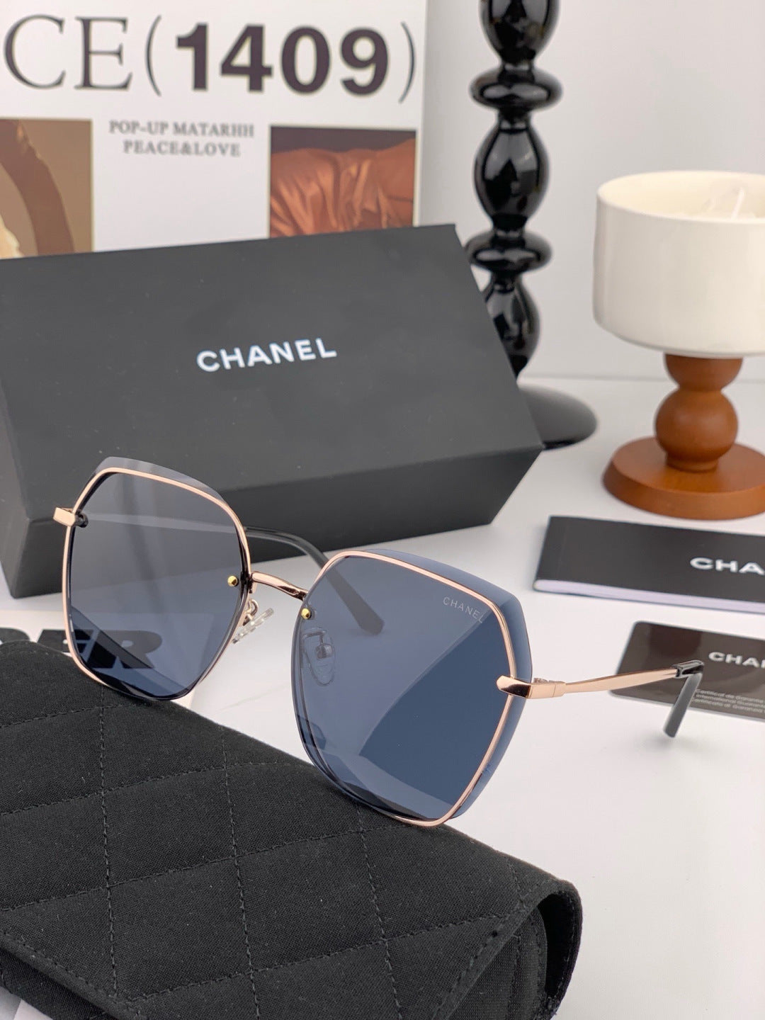 Chanel CH2201 Polarized Rimless Red Lens Sunglasses for Men & Women - detail image 5