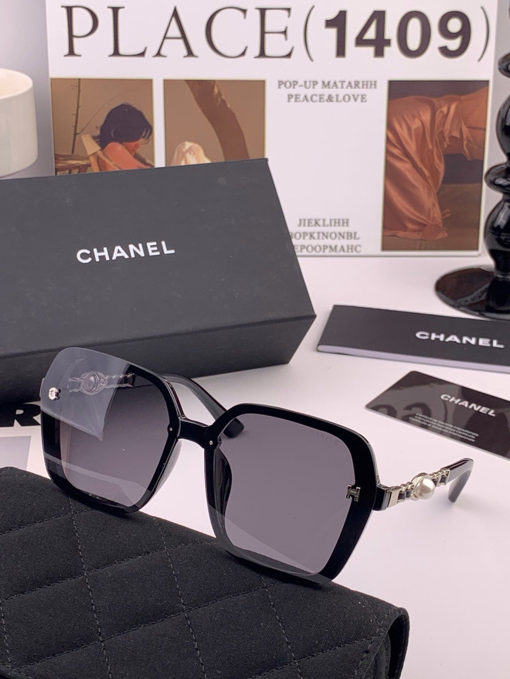 Chanel CH4786 Polarized Oversized Red Lens Sunglasses for Men & Women - detail image 5