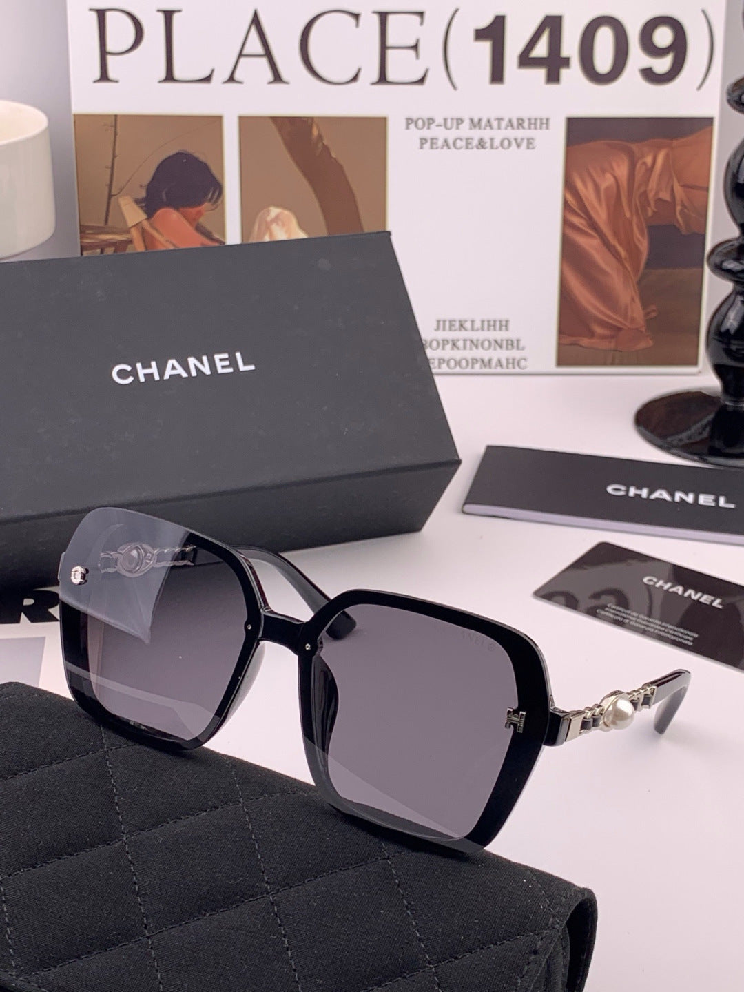 Chanel CH4786 Polarized Oversized Red Lens Sunglasses for Men & Women - detail image 5