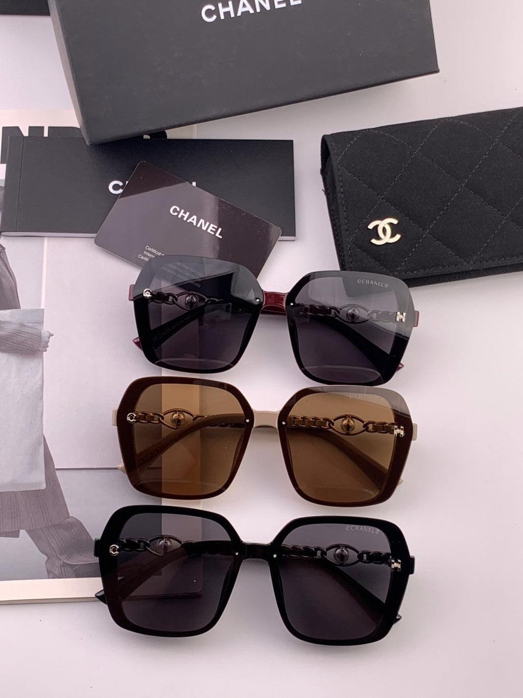 Chanel CH4786 Polarized Oversized Red Lens Sunglasses for Men & Women - detail image 7