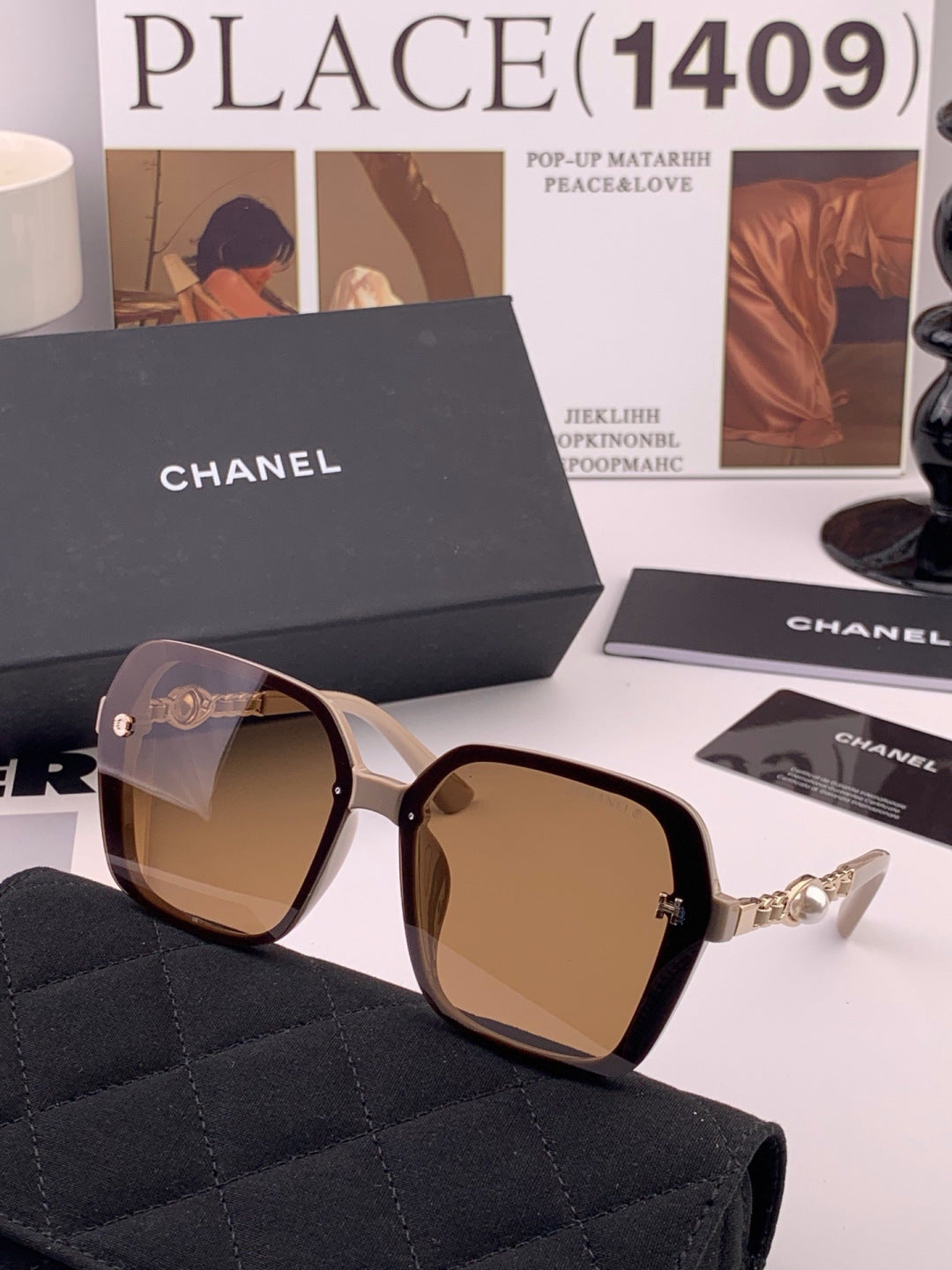 Chanel CH4786 Polarized Oversized Red Lens Sunglasses for Men & Women - detail image 4