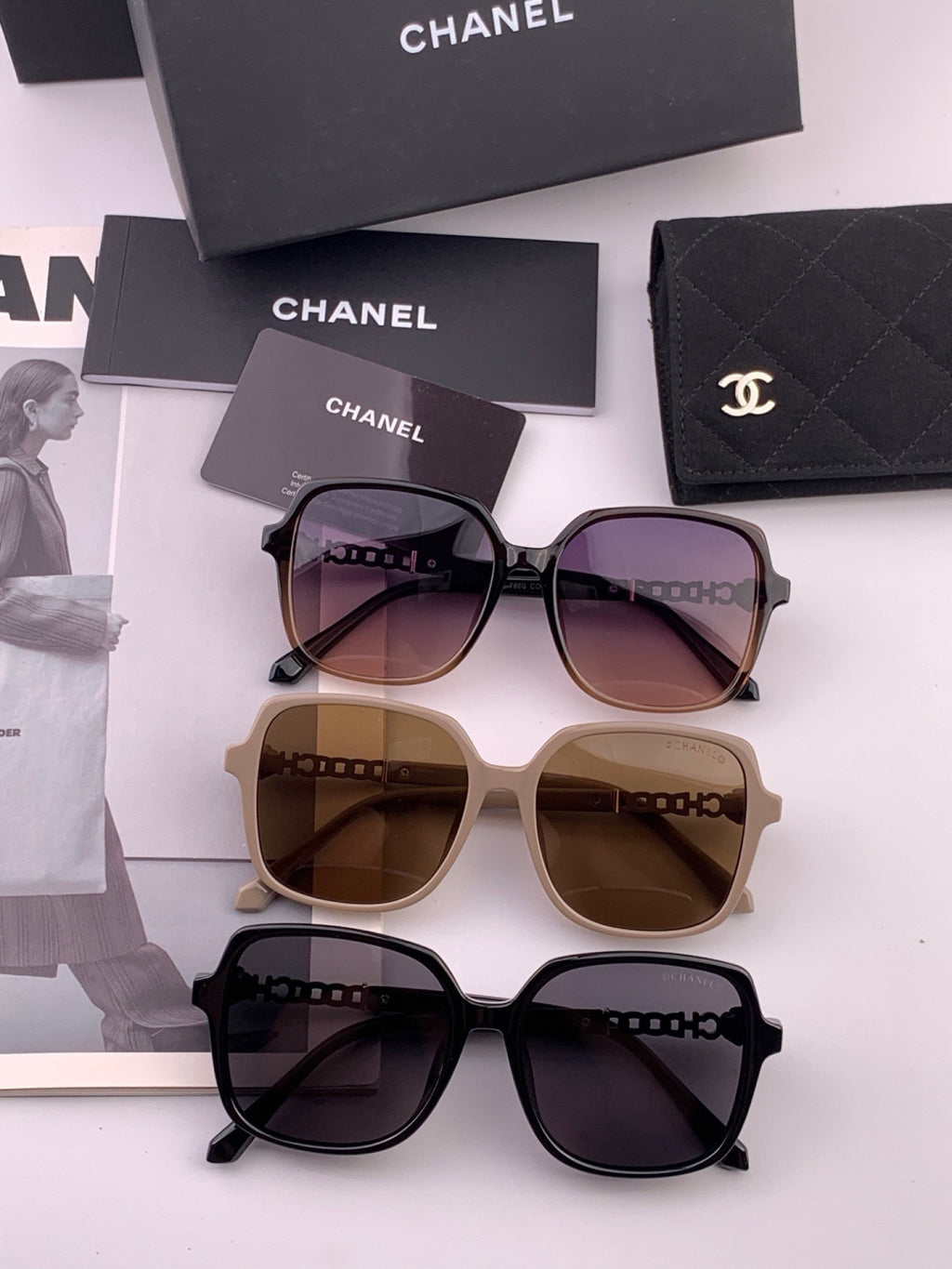 Chanel CH0786 Polarized Square Black Lens Sunglasses for Women - detail image 7