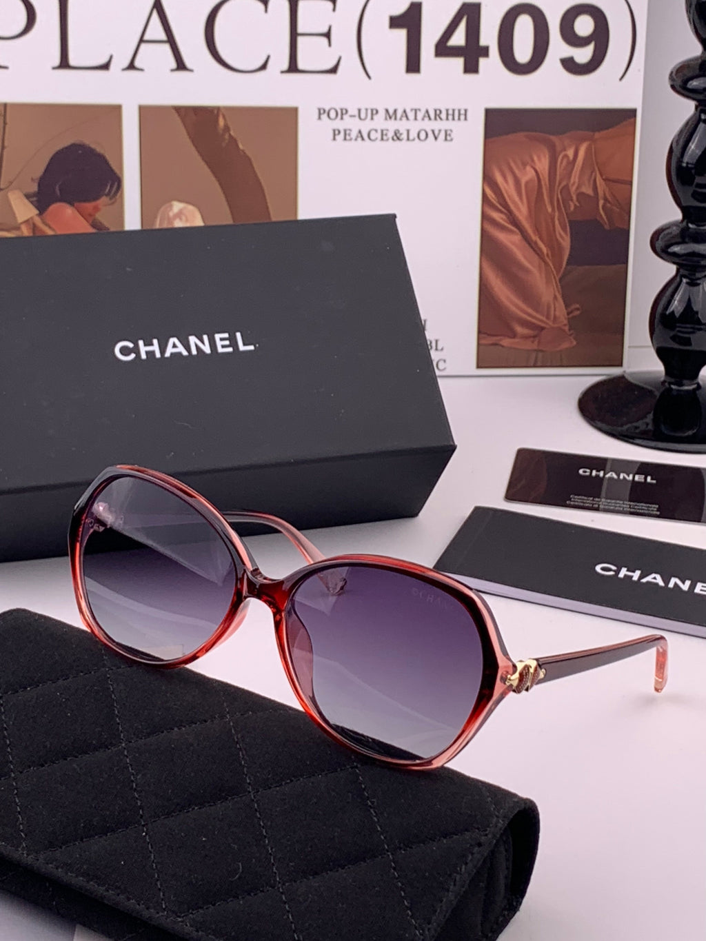 Chanel CH2752 Polarized Square Black Lens Sunglasses for Women - 382319
