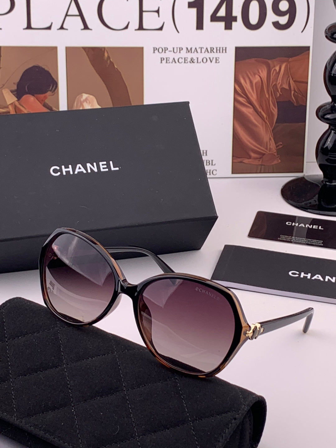 Chanel CH2752 Polarized Square Black Lens Sunglasses for Women - detail image 2