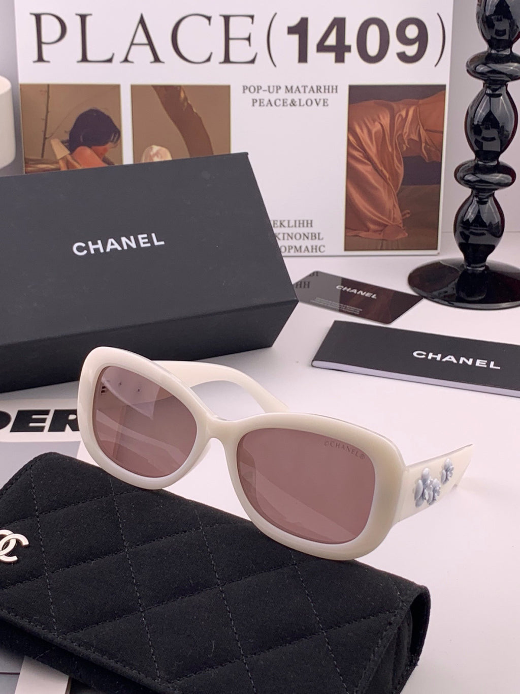 Chanel CH3788 Polarized Round Black Lens Sunglasses for Men & Women - detail image 4