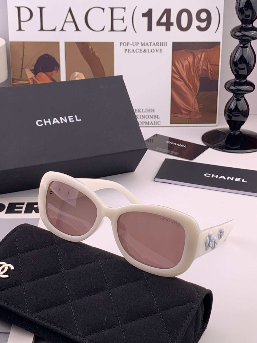 Chanel CH3788 Polarized Round Black Lens Sunglasses for Men & Women - detail image 4