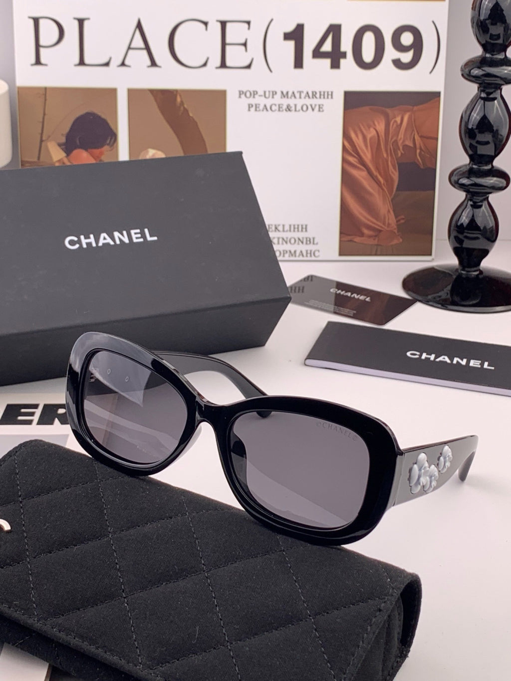 Chanel CH3788 Polarized Round Black Lens Sunglasses for Men & Women - detail image 3