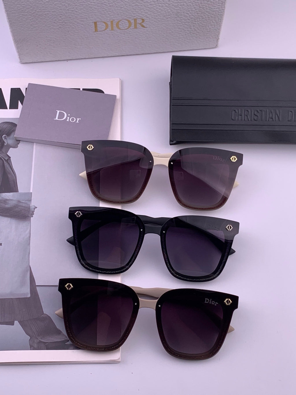 Dior CD1972 Polarized Square Gold Lens Sunglasses for Women - detail image 4