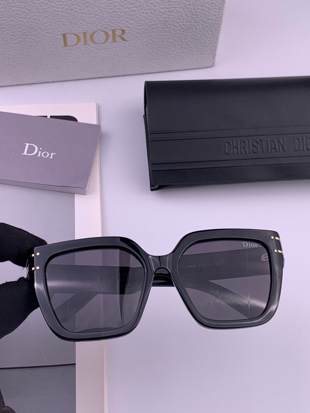 Dior CD9990 Polarized Square Black Lens Sunglasses for Women - 382361