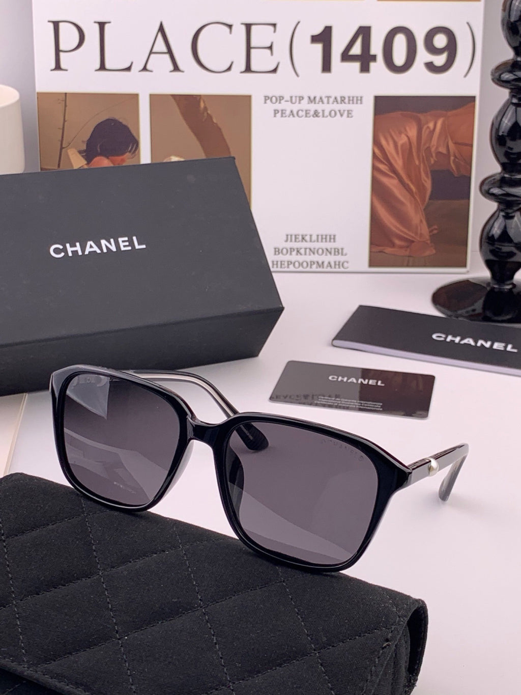 Chanel CH9991 Metal Square Red Lens Sunglasses for Men & Women - detail image 4