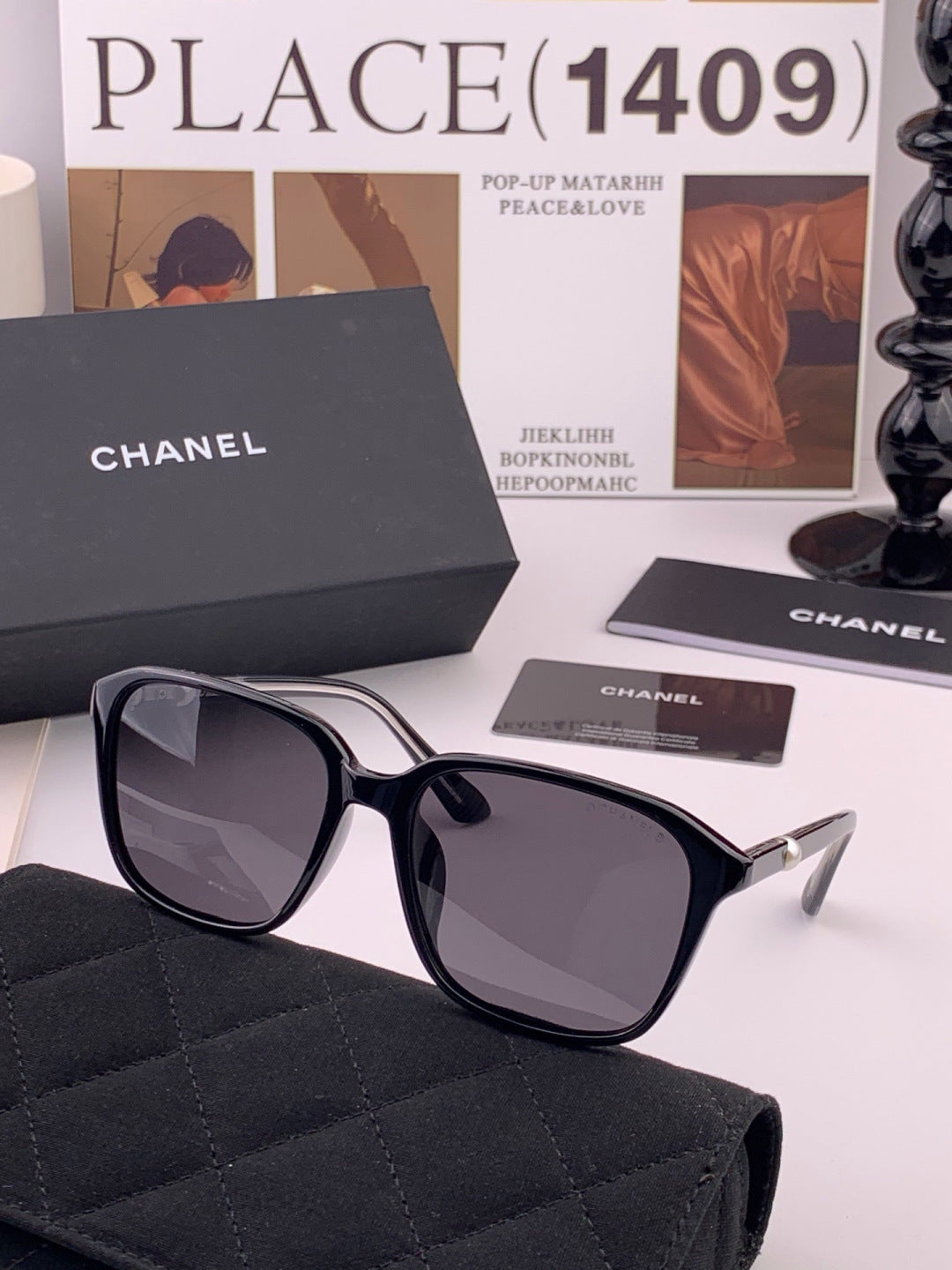 Chanel CH9991 Metal Square Red Lens Sunglasses for Men & Women - detail image 4