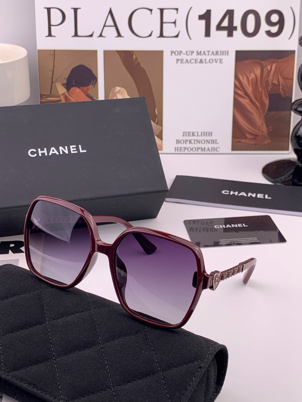 Chanel CH4787 Polarized Square Gold Lens Sunglasses for Women - 382304 - detail image 4