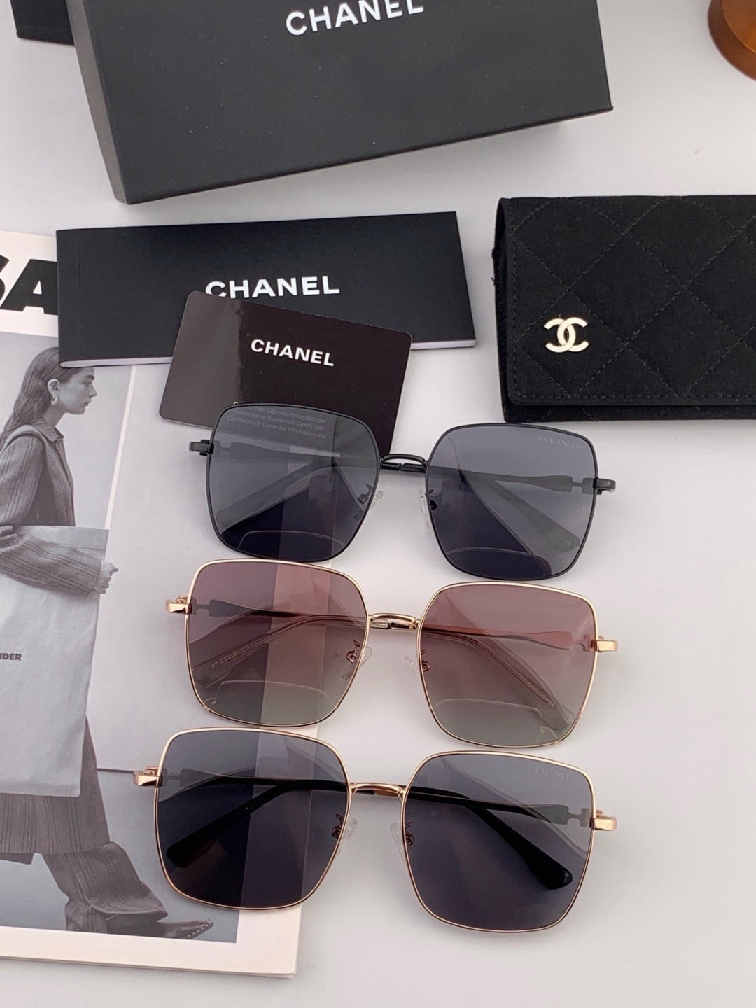 Chanel CH25813 Fashion Gold Lens Sunglasses for Men & Women - 382307 - detail image 7