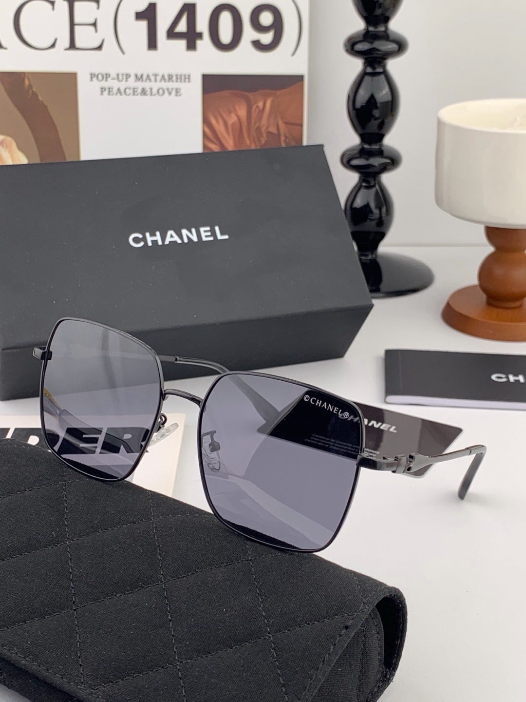 Chanel CH25813 Fashion Gold Lens Sunglasses for Men & Women - 382307 - detail image 5