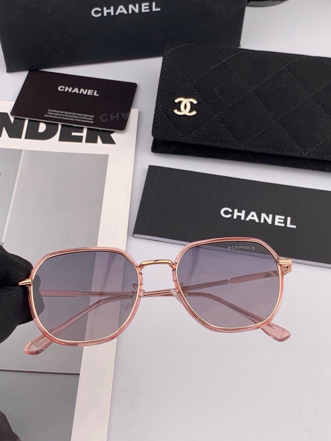 Chanel CH9375 Fashion Gold Lens Sunglasses for Men & Women