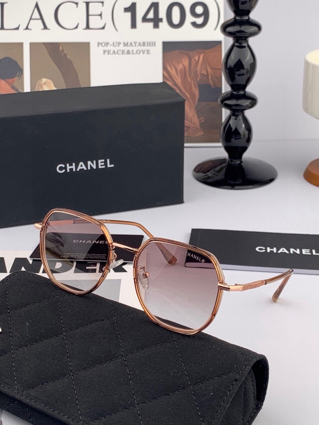 Chanel CH9375 Fashion Gold Lens Sunglasses for Men & Women - detail image 6