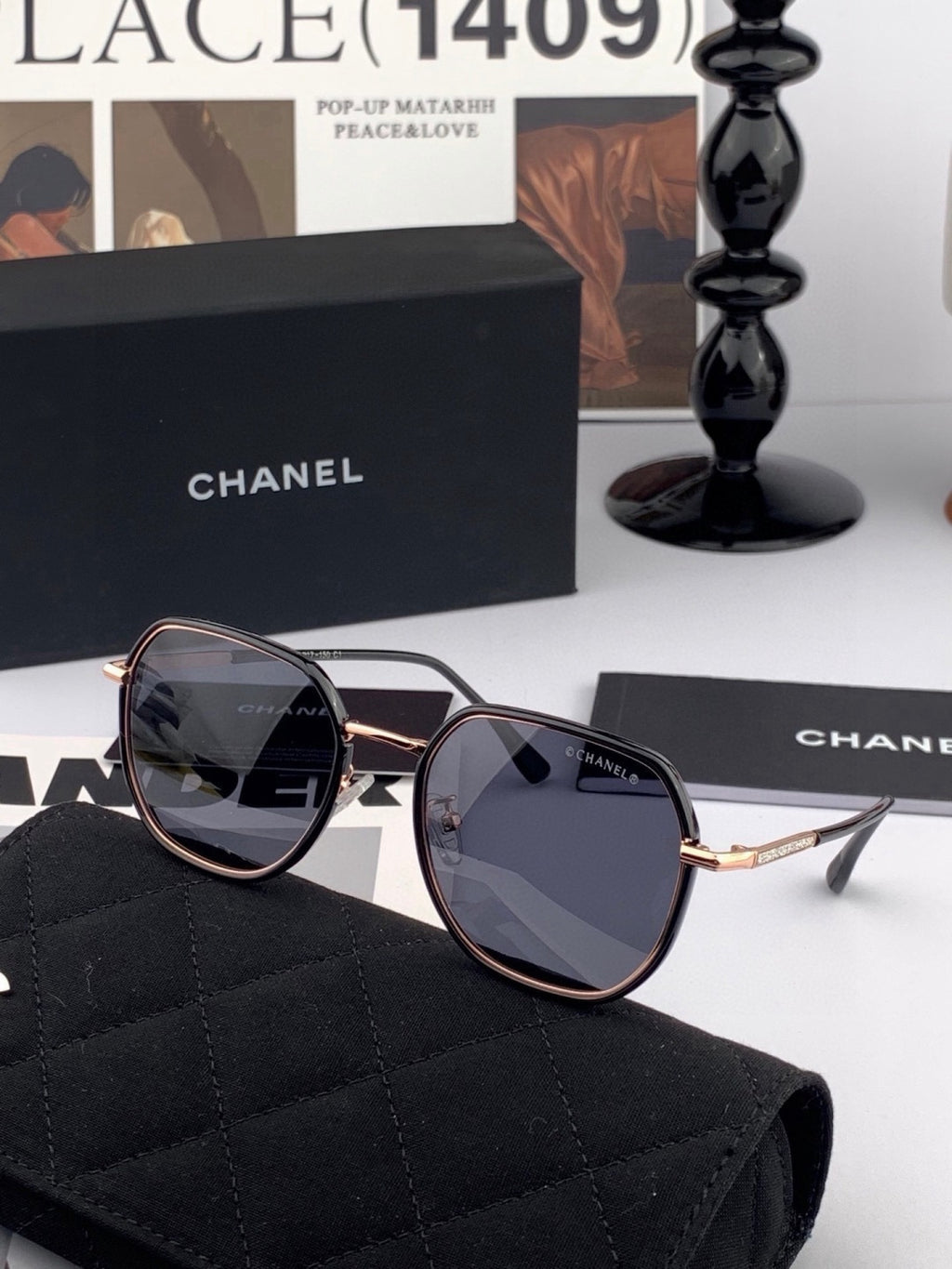 Chanel CH9375 Fashion Gold Lens Sunglasses for Men & Women - detail image 5
