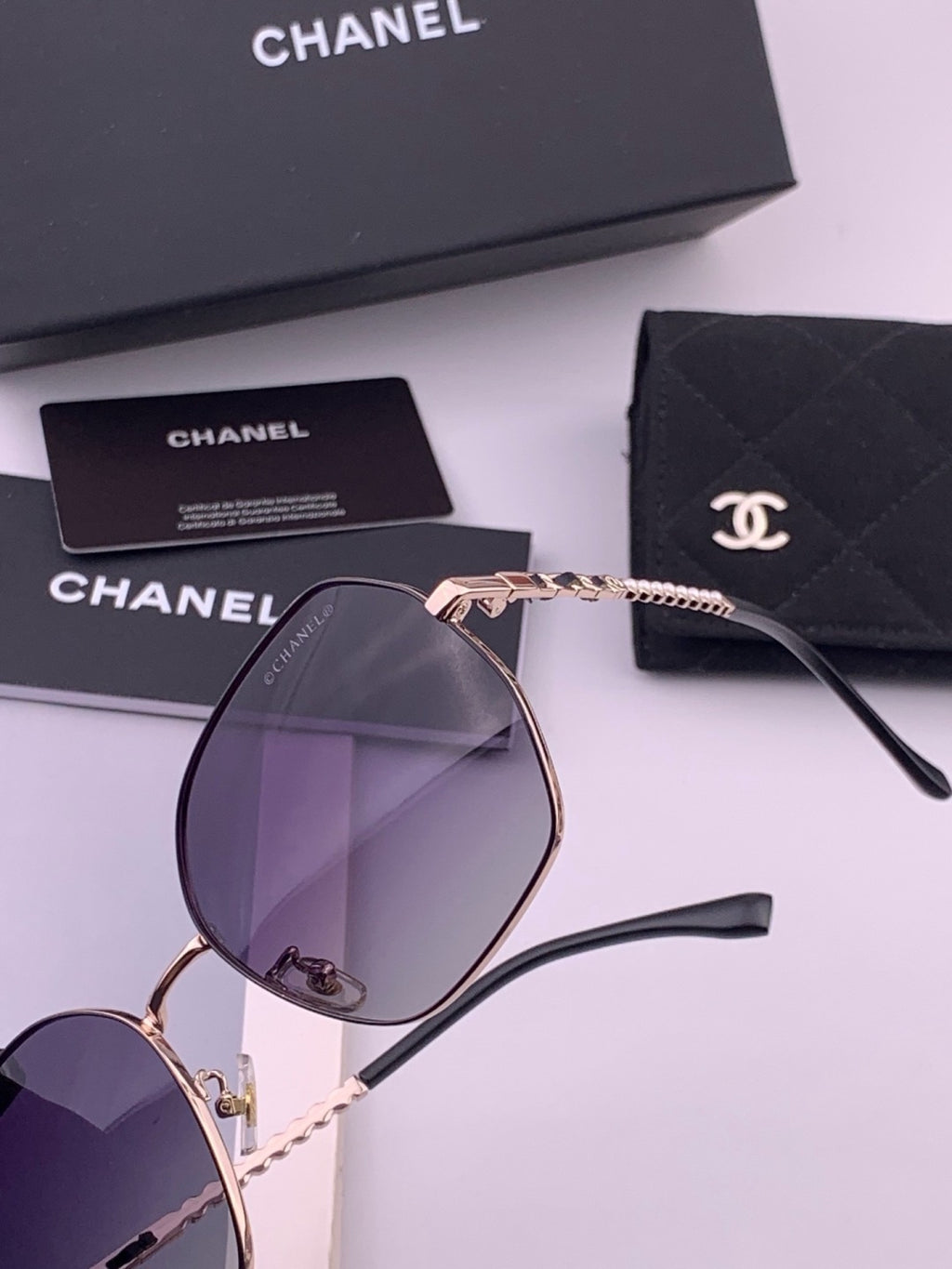 Chanel CH5640 Metal Square Brown Lens Sunglasses for Men & Women - detail image 3