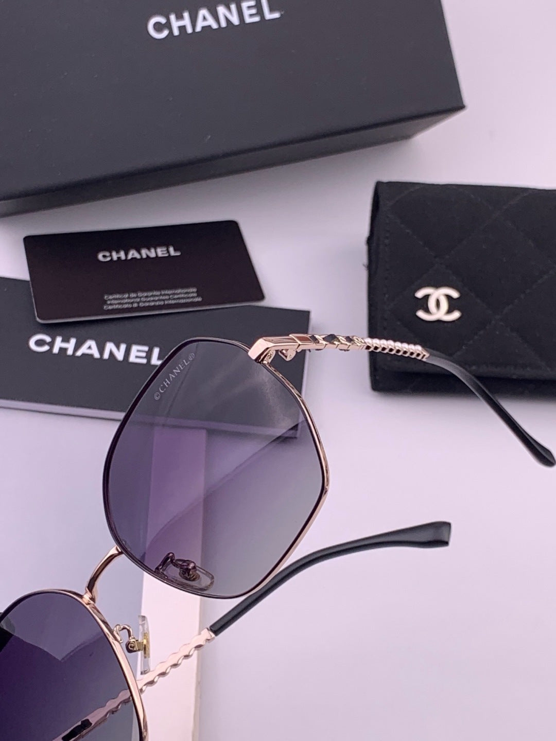 Chanel CH5640 Metal Square Brown Lens Sunglasses for Men & Women - detail image 3
