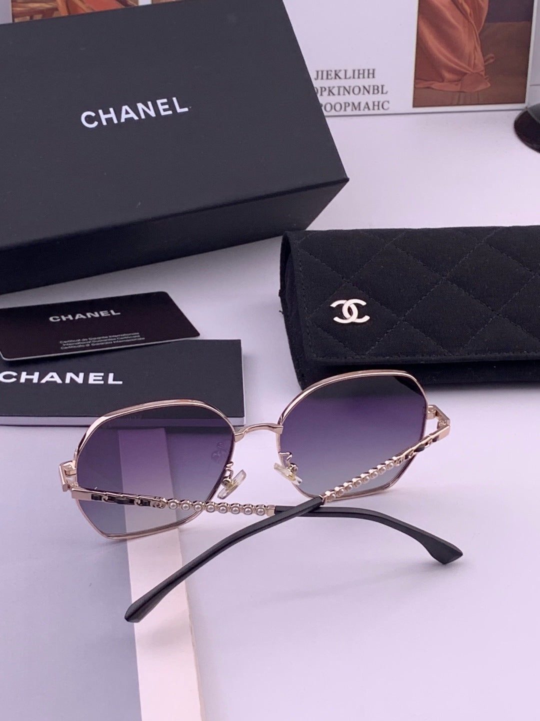 Chanel CH5640 Metal Square Brown Lens Sunglasses for Men & Women - detail image 5