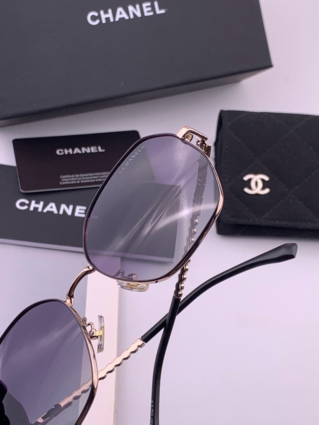 Chanel CH5640 Metal Square Brown Lens Sunglasses for Men & Women - detail image 4