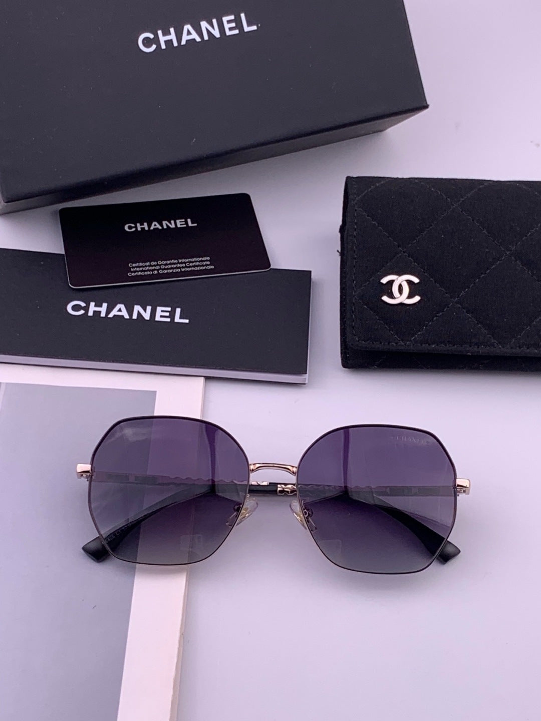 Chanel CH5640 Metal Square Brown Lens Sunglasses for Men & Women - detail image 7