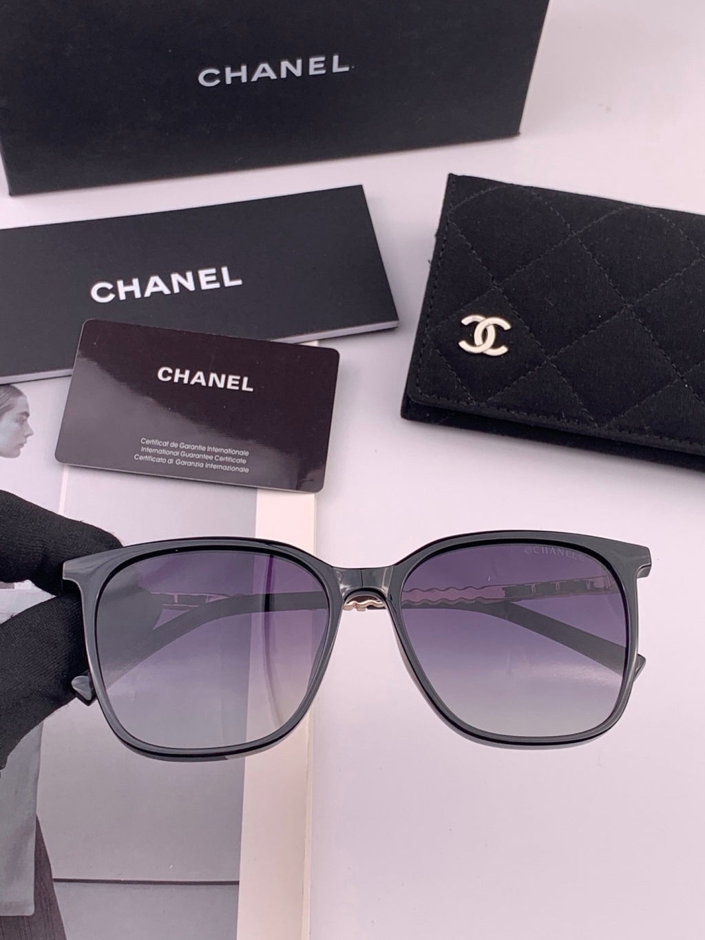 Chanel CH2753 Metal Square Gold Lens Sunglasses for Men & Women - 382288 - detail image 2