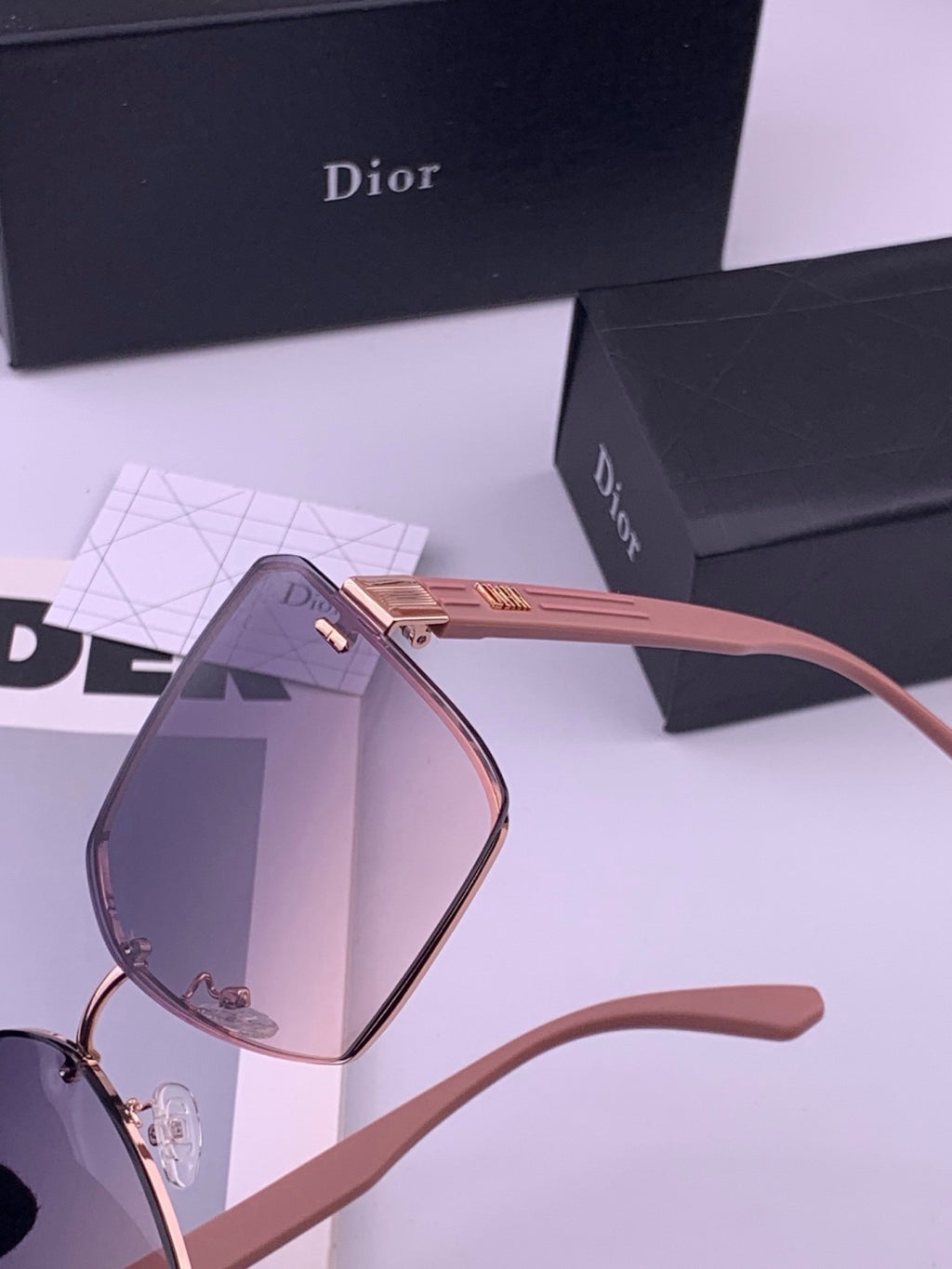 Dior CD0238 Polarized Square Red Lens Sunglasses for Women - 382475 - detail image 3