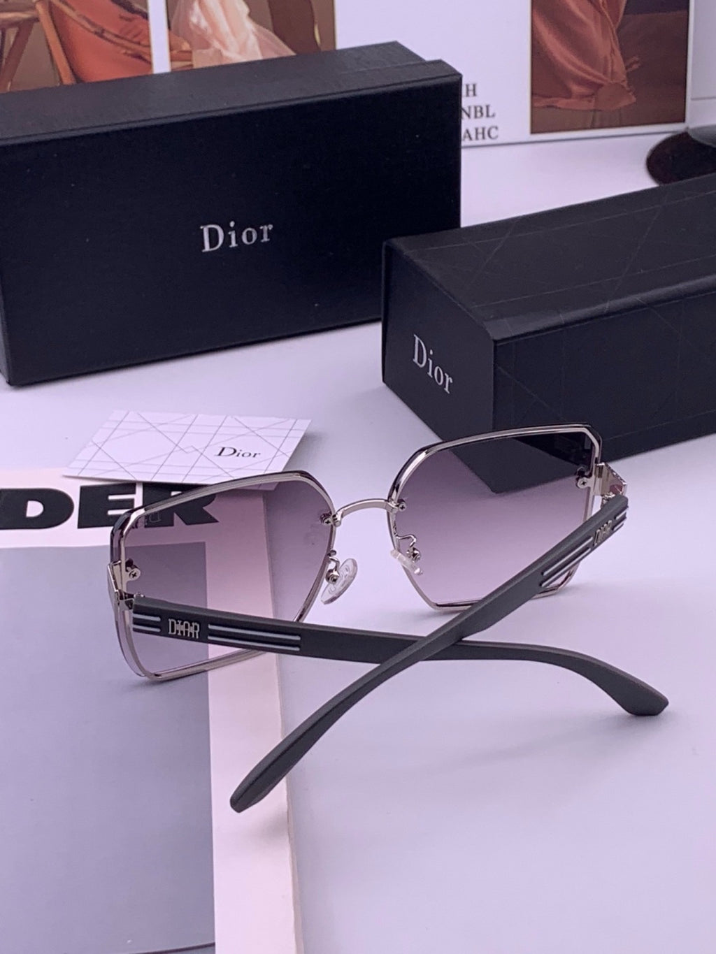 Dior CD0238 Polarized Square Brown Lens Sunglasses for Women - 382356 - detail image 7