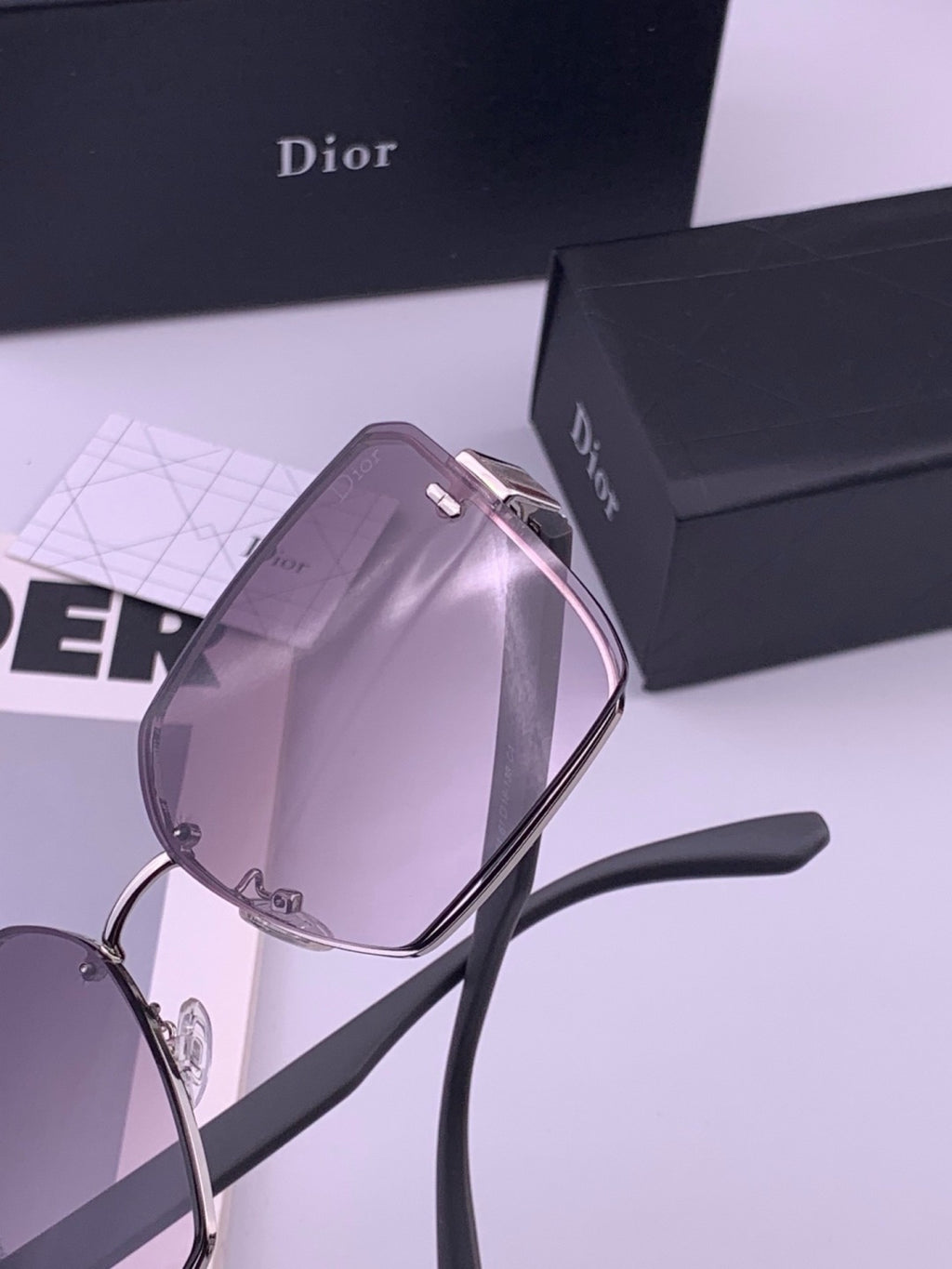 Dior CD0238 Polarized Square Brown Lens Sunglasses for Women - 382356 - detail image 5