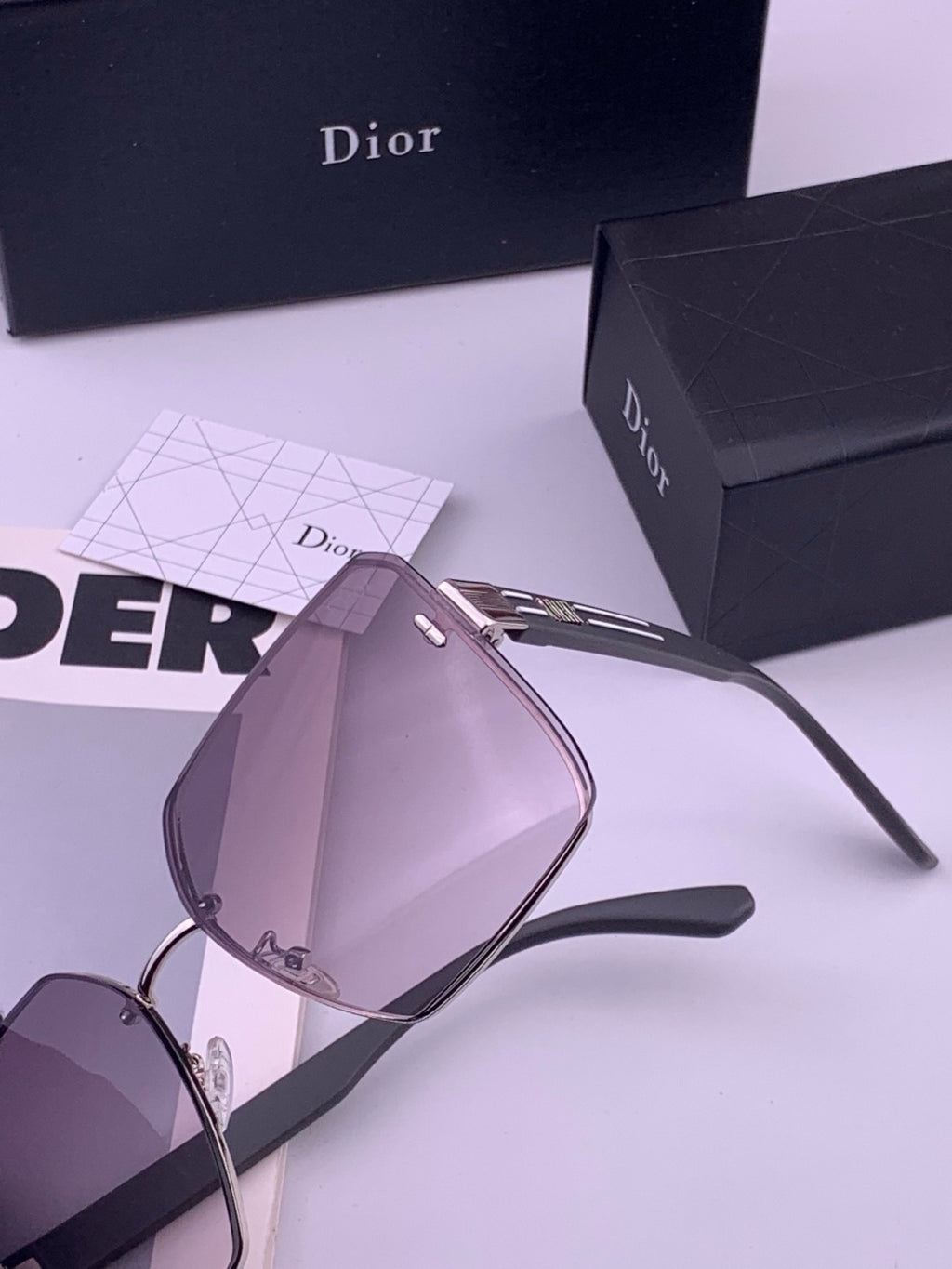 Dior CD0238 Polarized Square Brown Lens Sunglasses for Women - 382356 - detail image 3