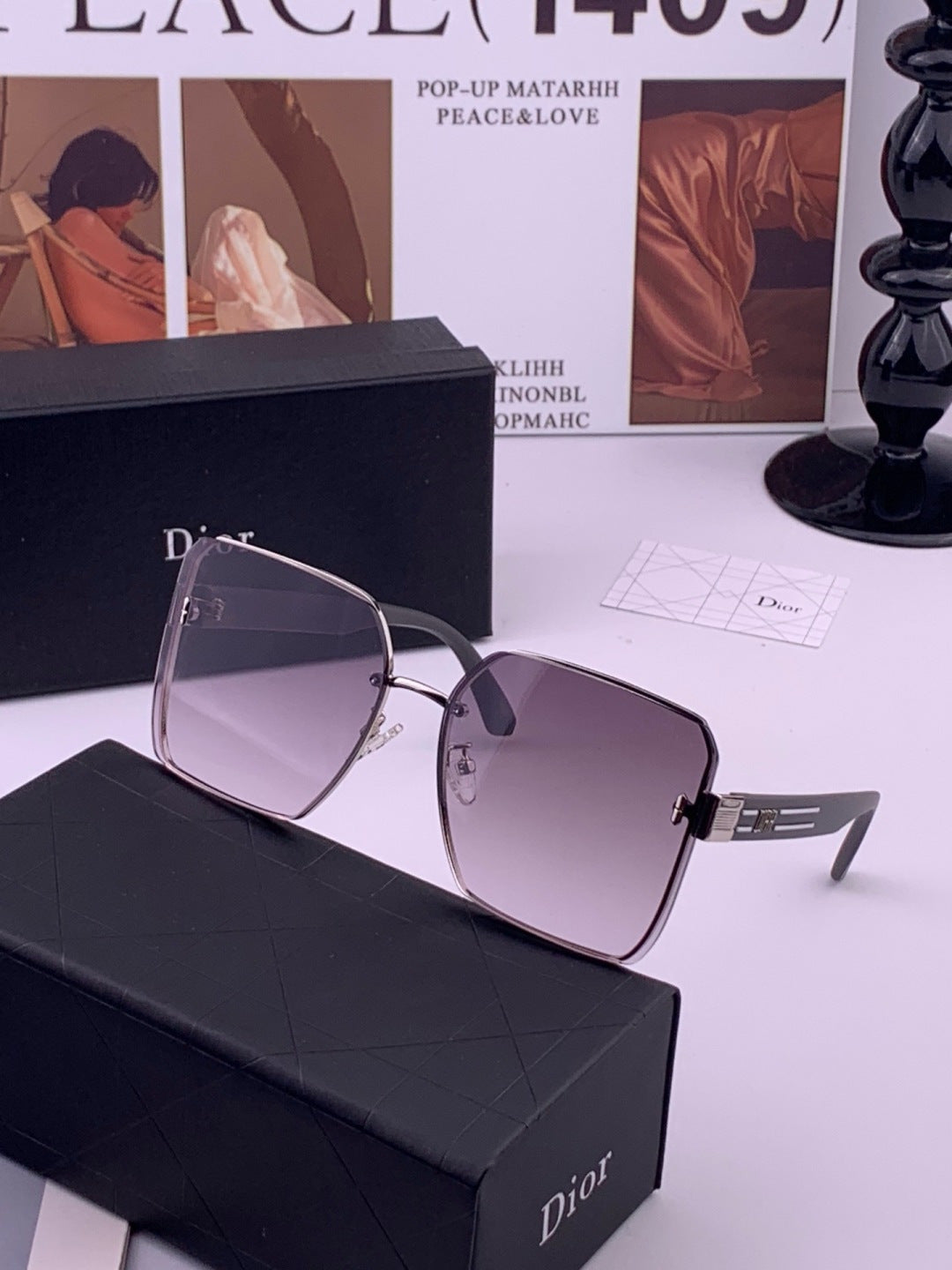 Dior CD0238 Polarized Square Brown Lens Sunglasses for Women - 382356 - detail image 2