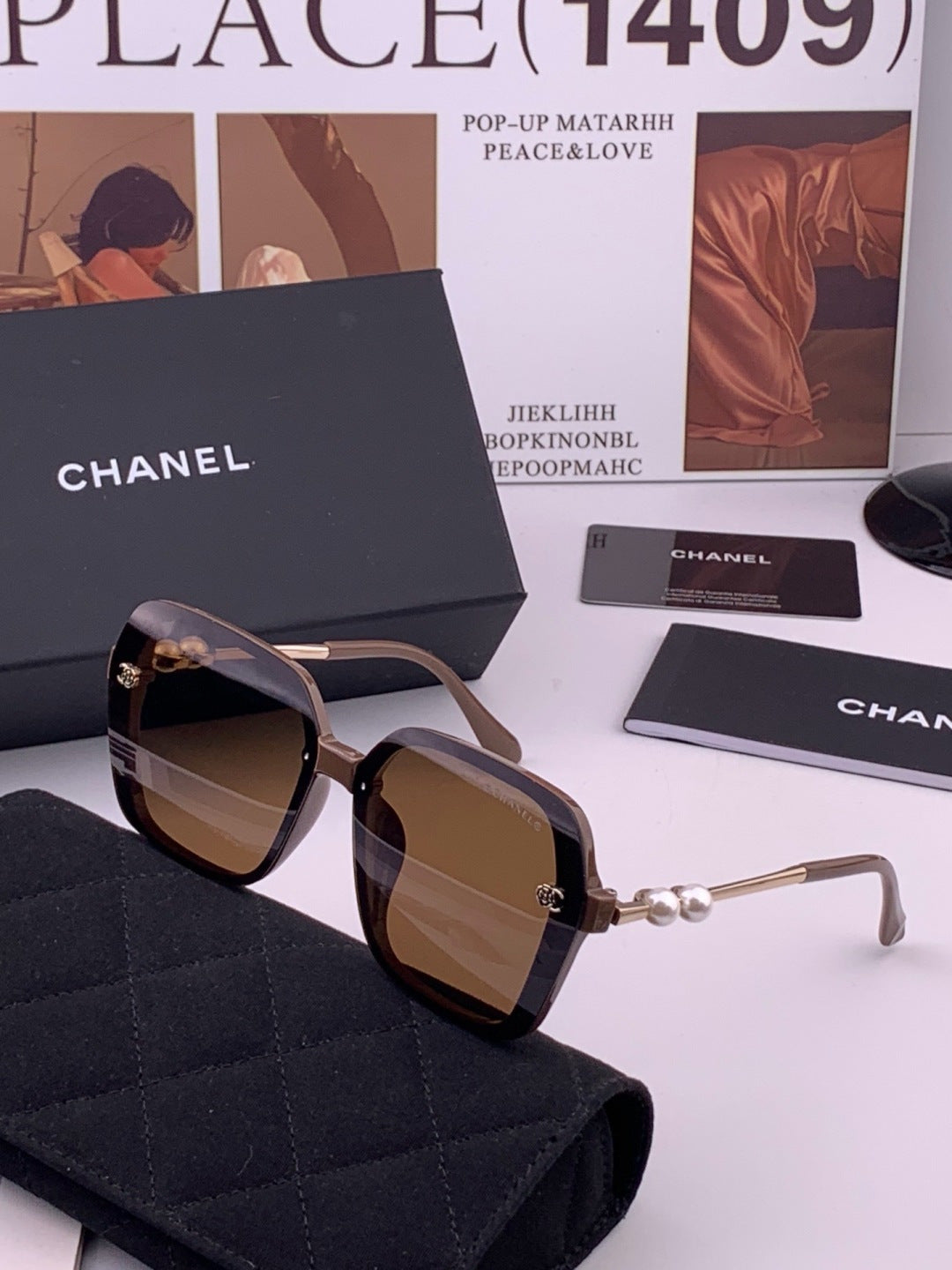 Chanel CH1910 Polarized Oversized Gold Lens Sunglasses for Men & Wome - 382290 - detail image 2