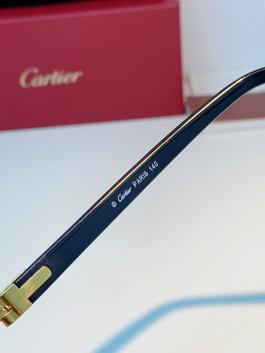 Cartier Lightweight Metal Rimless Black Lens Sunglasses for Men - detail image 9
