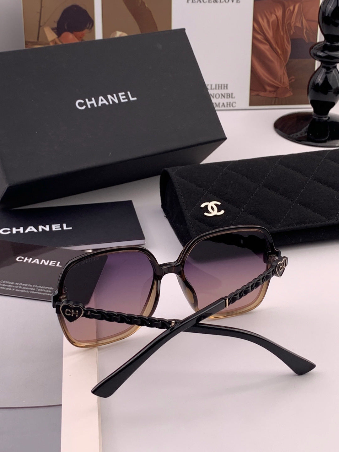 Chanel CH4787 Polarized Square Gold Lens Sunglasses for Women - 382291 - detail image 5