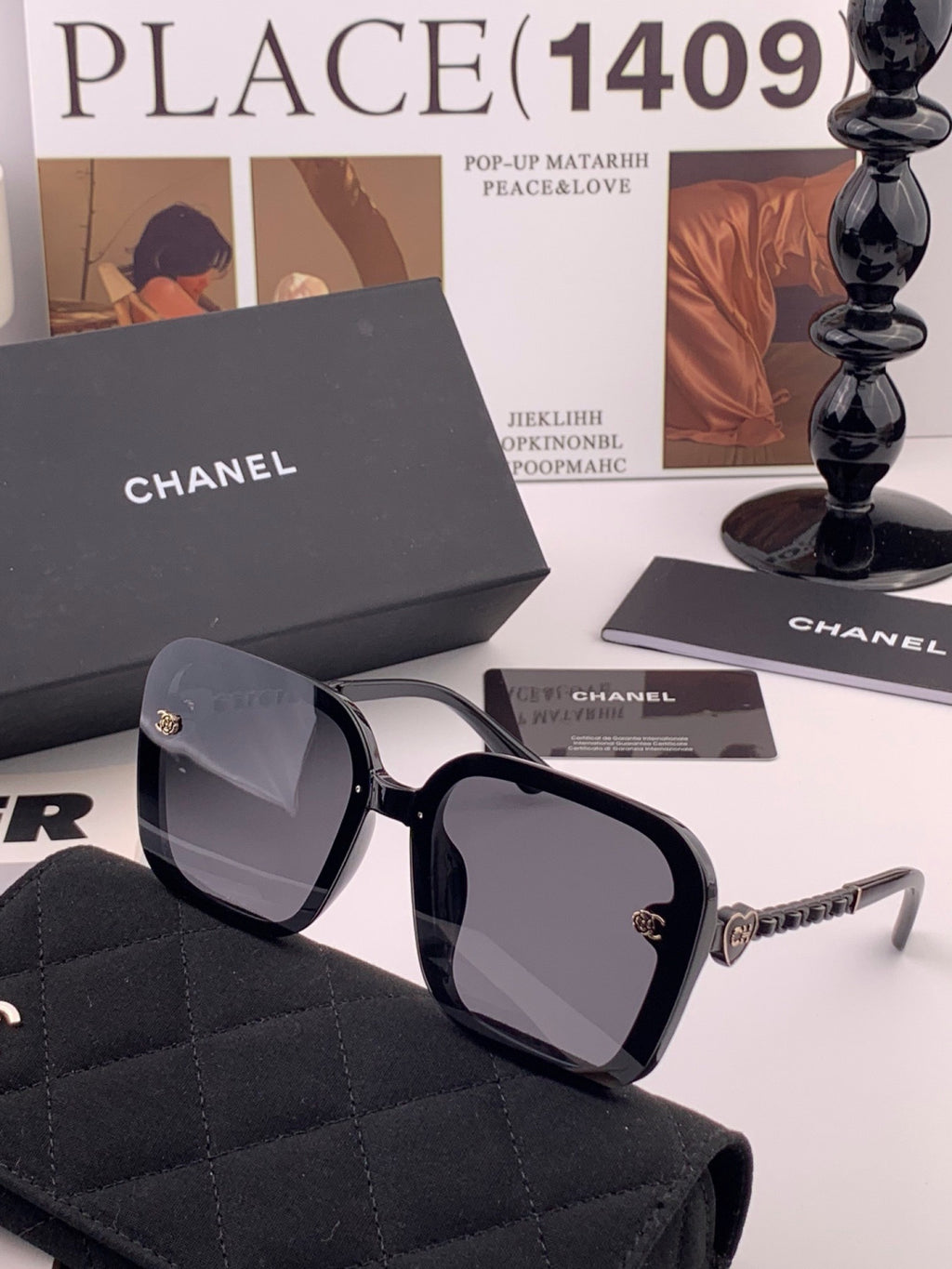 Chanel CH3787 Polarized Round Black Lens Sunglasses for Women - 382294 - detail image 5
