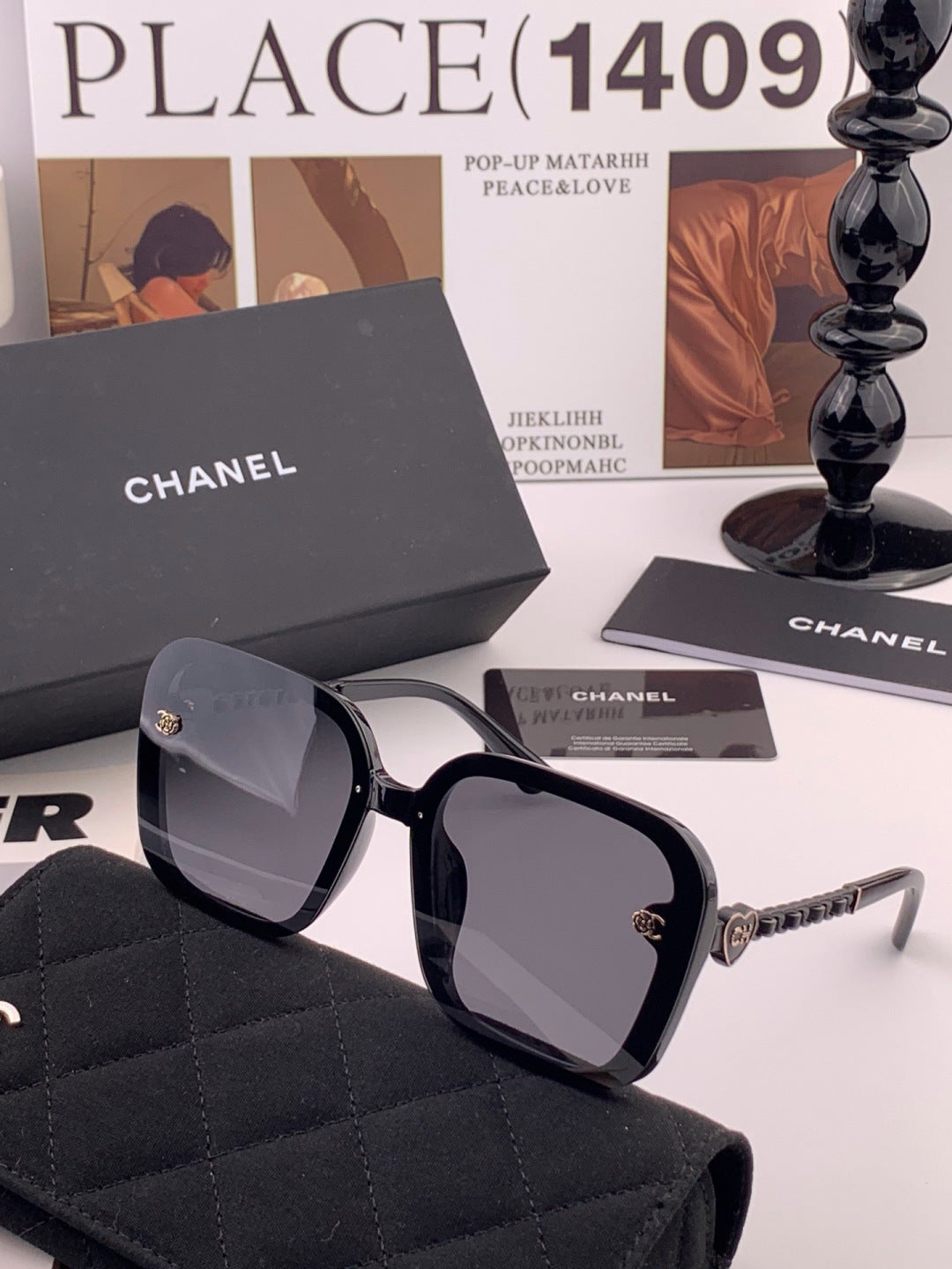 Chanel CH3787 Polarized Round Black Lens Sunglasses for Women - 382294 - detail image 5