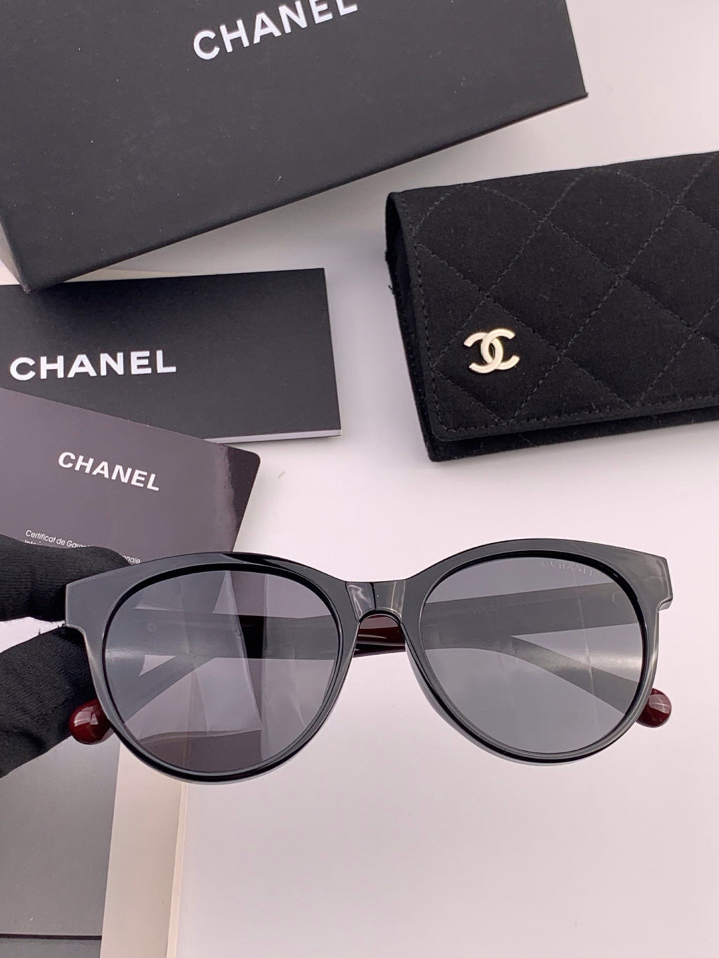 Chanel CH1787 Polarized Round Gold Lens Sunglasses for Women - 382296