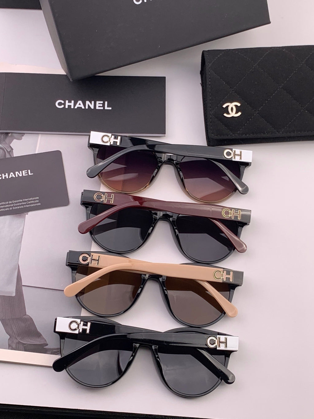 Chanel CH1787 Polarized Round Gold Lens Sunglasses for Women - 382296 - detail image 6