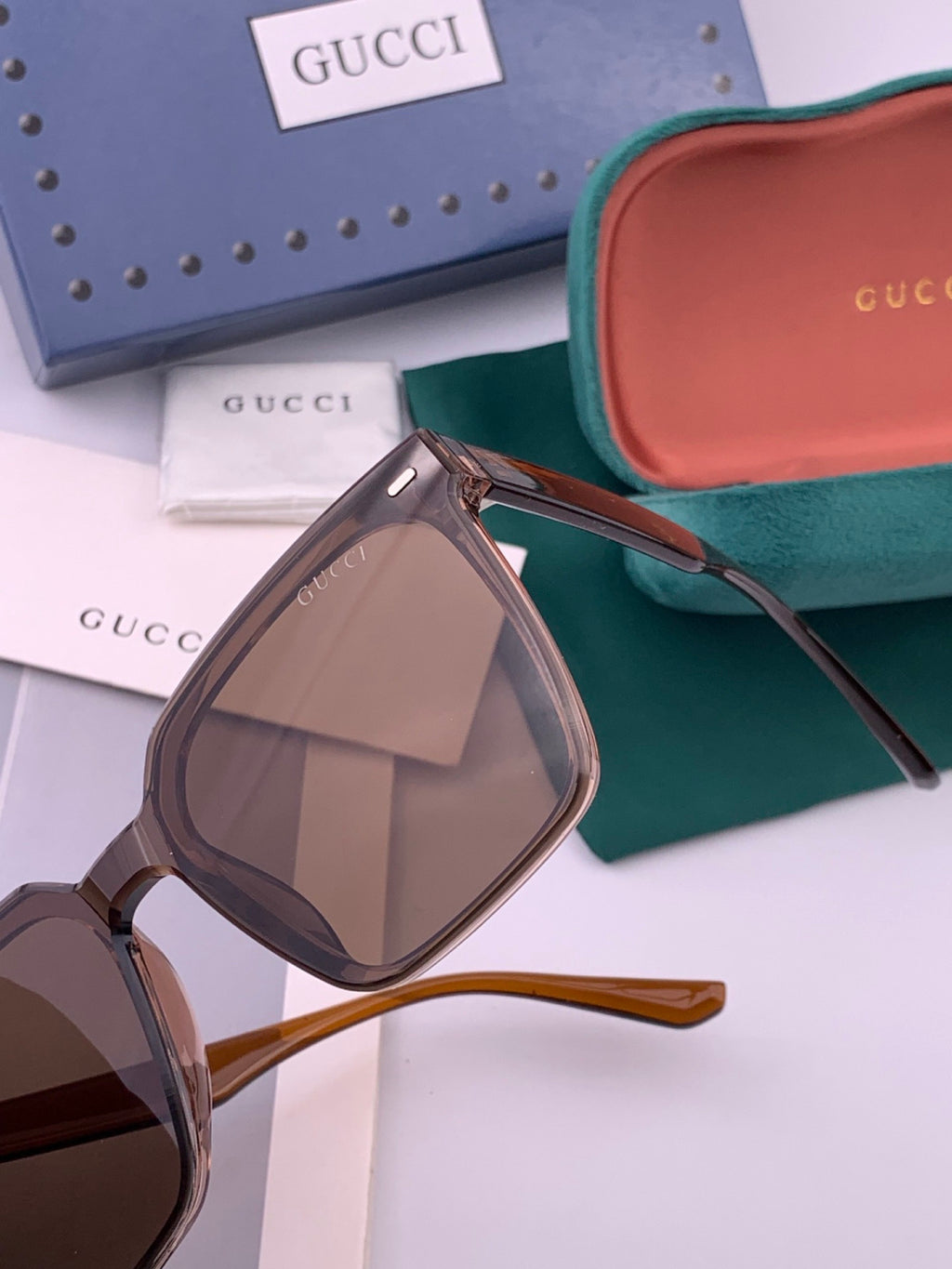 Gucci G4364 Polarized Square Gold Lens Sunglasses for Men & Women - 382131 - detail image 4
