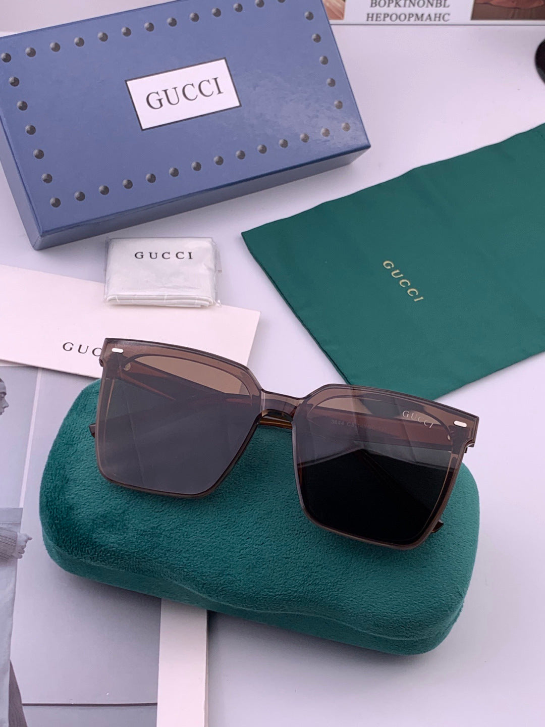 Gucci G4364 Polarized Square Gold Lens Sunglasses for Men & Women - 382131 - detail image 6