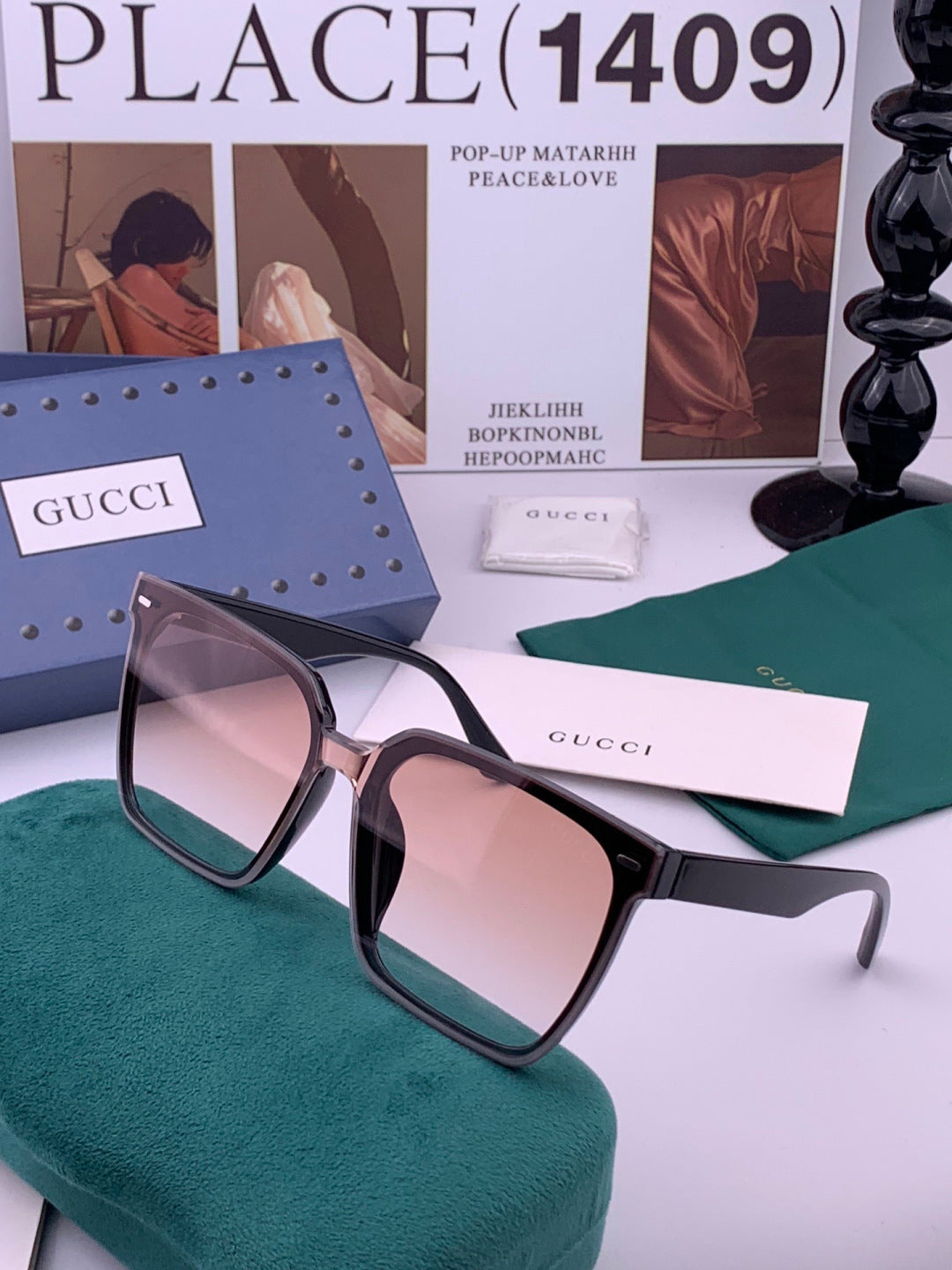 Gucci G4364 Polarized Square Gold Lens Sunglasses for Men & Women - 382132 - detail image 2