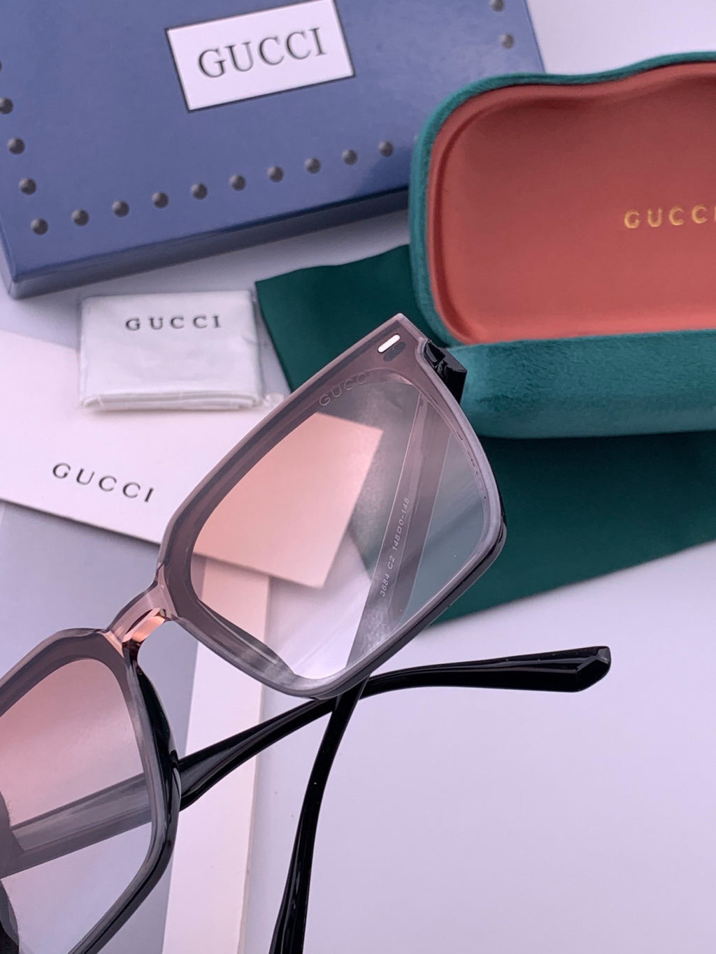 Gucci G4364 Polarized Square Gold Lens Sunglasses for Men & Women - 382132 - detail image 7