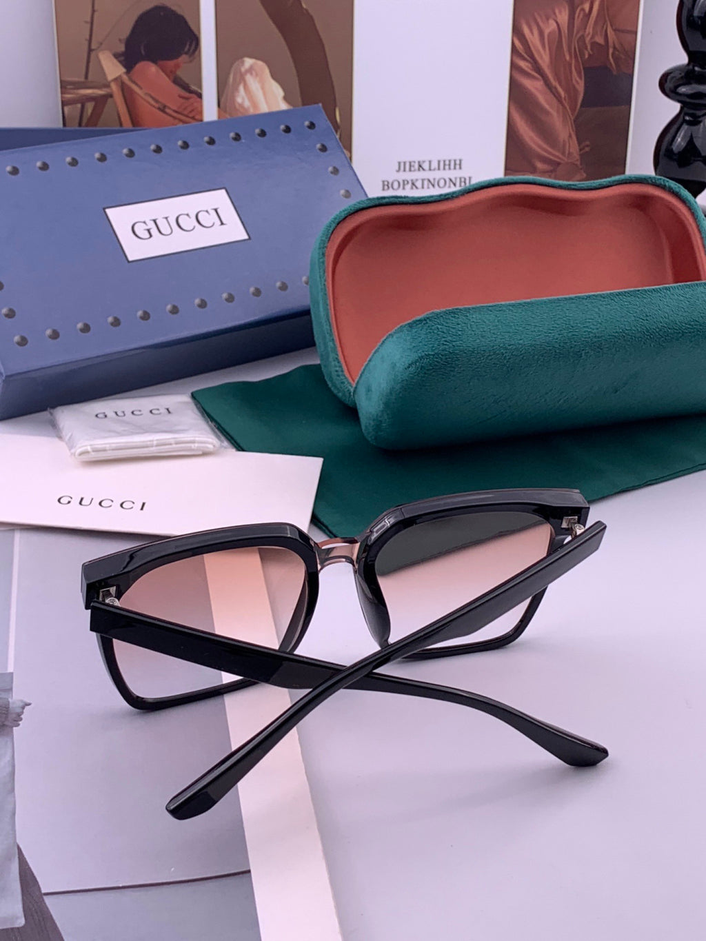 Gucci G4364 Polarized Square Gold Lens Sunglasses for Men & Women - 382132 - detail image 5