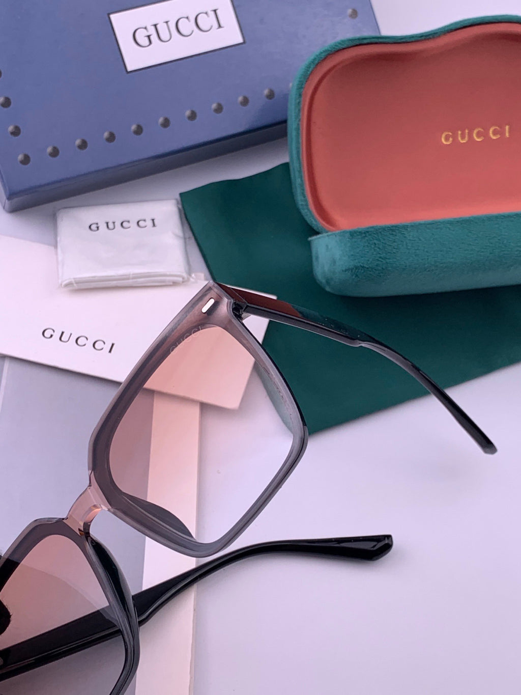 Gucci G4364 Polarized Square Gold Lens Sunglasses for Men & Women - 382132 - detail image 3