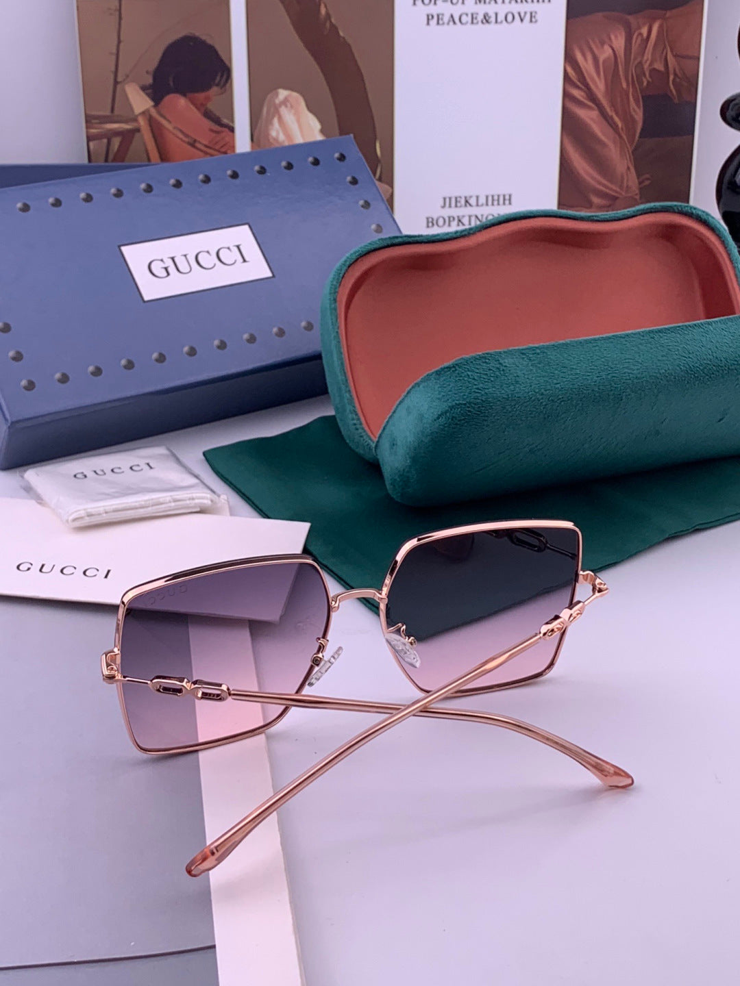 Gucci G5305 Polarized Fashion Gold Lens Sunglasses for Men & Women - 382133 - detail image 5