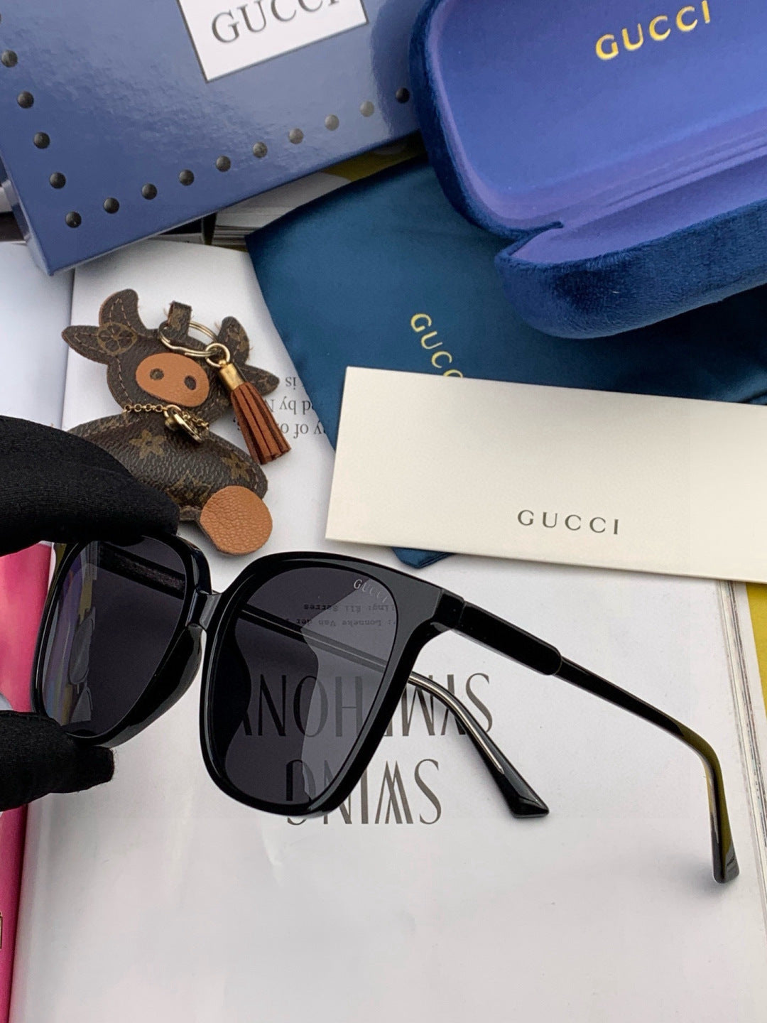 Gucci G002 Polarized Square Brown Lens Sunglasses for Men & Women - 382134 - detail image 5