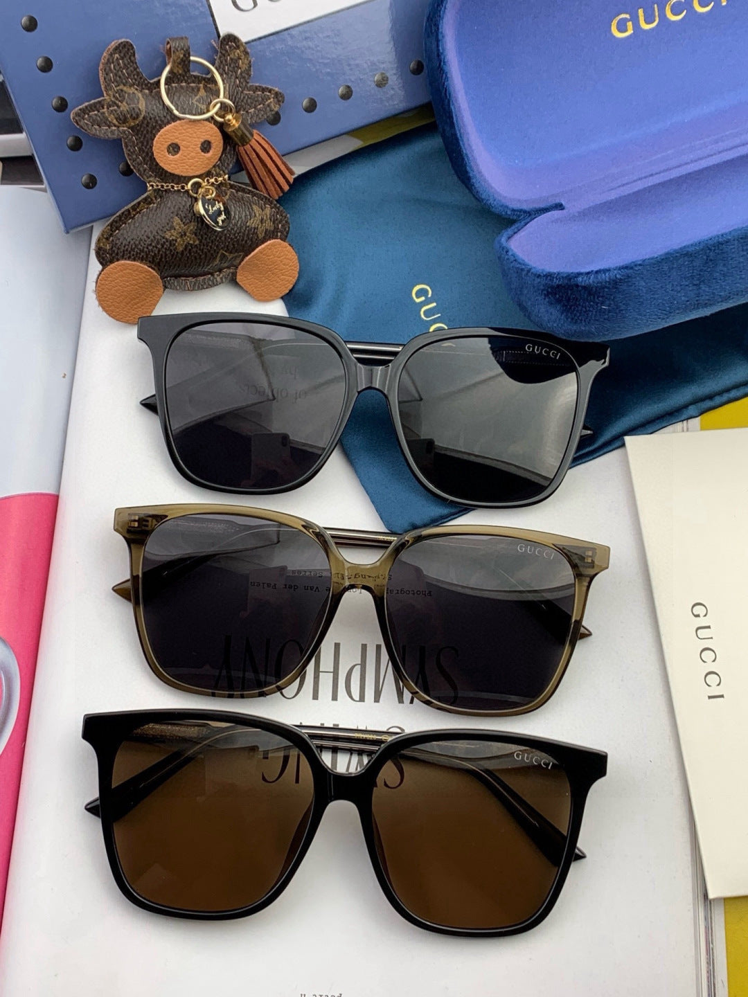 Gucci G002 Polarized Square Brown Lens Sunglasses for Men & Women - 382134 - detail image 7